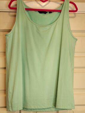 INVESTMENTS Light Mint Sleeveless Stretch Tank Top 1X Lined